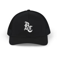 Load image into Gallery viewer, Beardcentric BC Monogram Trucker Hat – White Embroidery