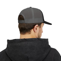 Load image into Gallery viewer, Beardcentric BC Monogram Trucker Hat – White Embroidery