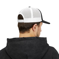 Load image into Gallery viewer, Beardcentric BC Monogram Trucker Hat – White Embroidery