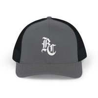 Load image into Gallery viewer, Beardcentric BC Monogram Trucker Hat – White Embroidery