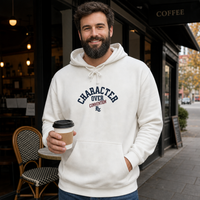 Load image into Gallery viewer, Character Over Convention Hoodie – Navy &amp; Burgundy