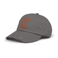 Load image into Gallery viewer, Beardcentric Crown BC Distressed Dad Hat – Burnt Orange Logo